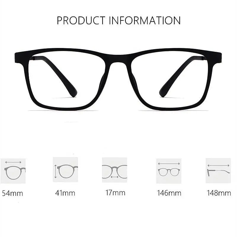 Men's Square Full Rim Titanium Prescription Glasses HR3068 — view 6 | Rx Spectacle