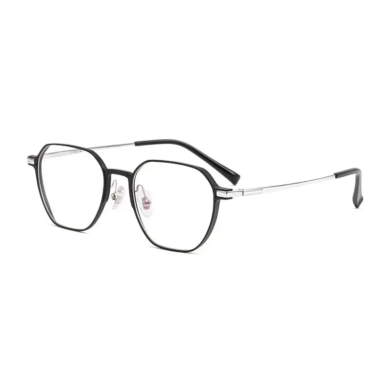 Unisex Polygon Full Rim Alloy Flat Top Prescription Glasses 965052 — view 4 | Rx Spectacle