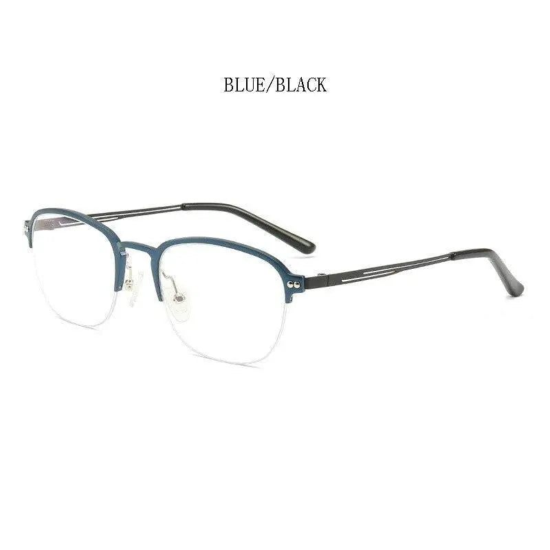 Unisex Square Semi-Rimless Titanium Prescription Glasses 6097 — view 9 | Rx Spectacle