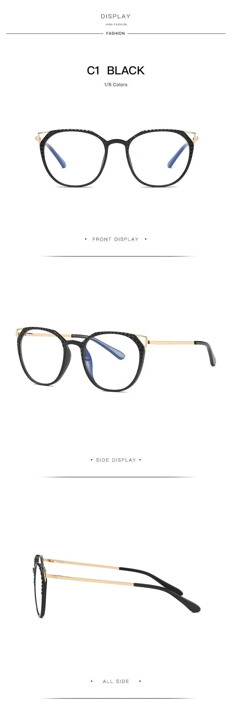 Women's Round Full Rim TR90 Prescription Glasses 2054 — view 17 | Rx Spectacle