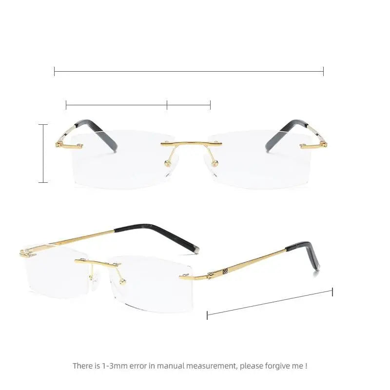 Unisex Rimless Titanium Prescription Glasses 9119 — view 3 | Rx Spectacle