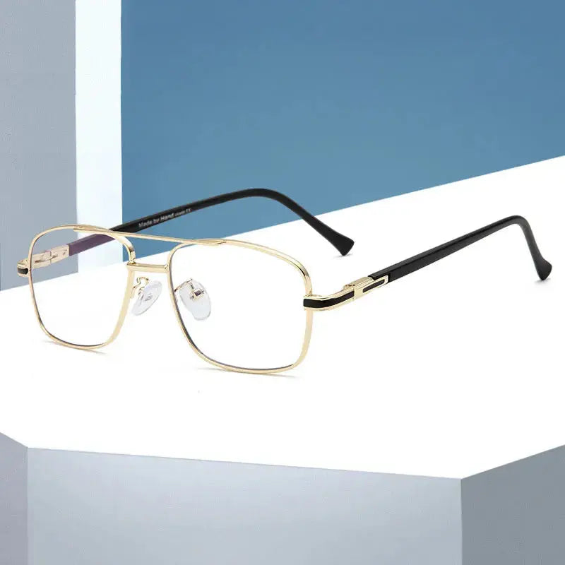 Women's Square Full Rim Alloy Double Bridge Prescription Glasses 202259 — view 1 | Rx Spectacle