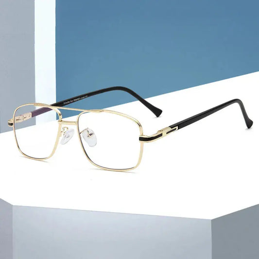 Women's Square Full Rim Alloy Double Bridge Prescription Glasses 202259 — view 1 | Rx Spectacle