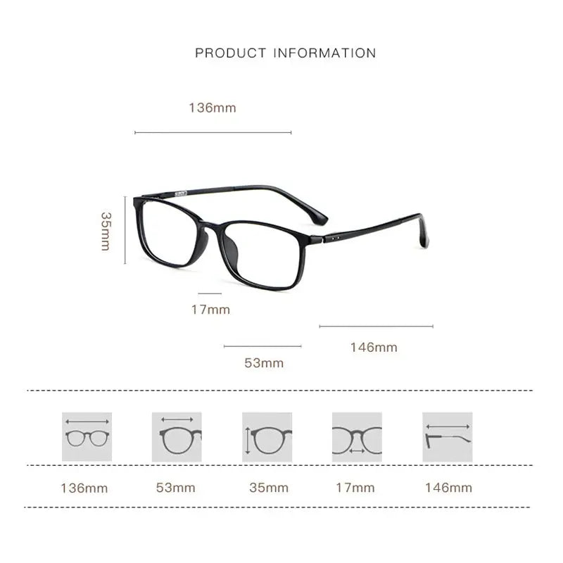 Women's Square Full Rim TR90 Prescription Glasses 498017 — view 2 | Rx Spectacle