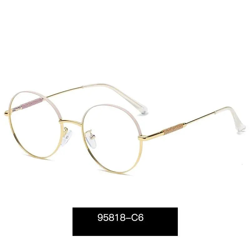 Women's Round Full Rim Alloy Prescription Glasses 95818 — view 8 | Rx Spectacle