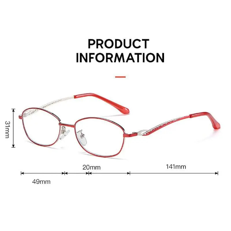 Women's Rectangular Full Rim Alloy Reading Glasses 9002 — view 4 | Rx Spectacle