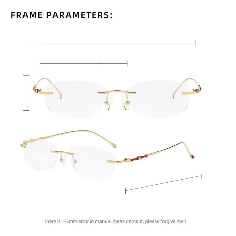 Women's Rimless Titanium Prescription Glasses 2879 — view 3 | Rx Spectacle