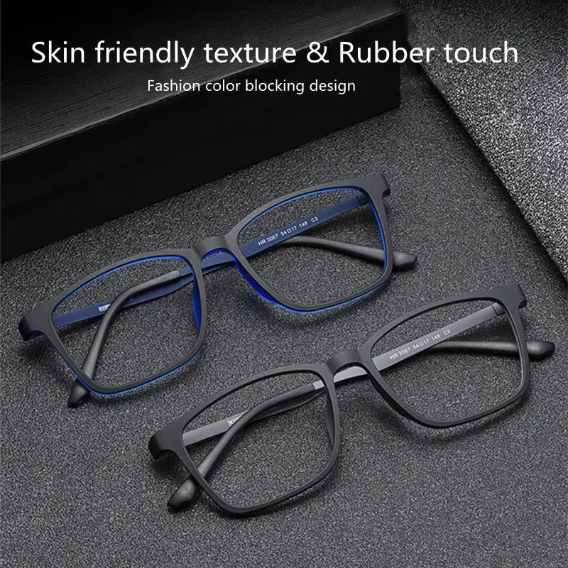 Unisex Square Full Rim Titanium Reading Glasses 3067 — view 3 | Rx Spectacle