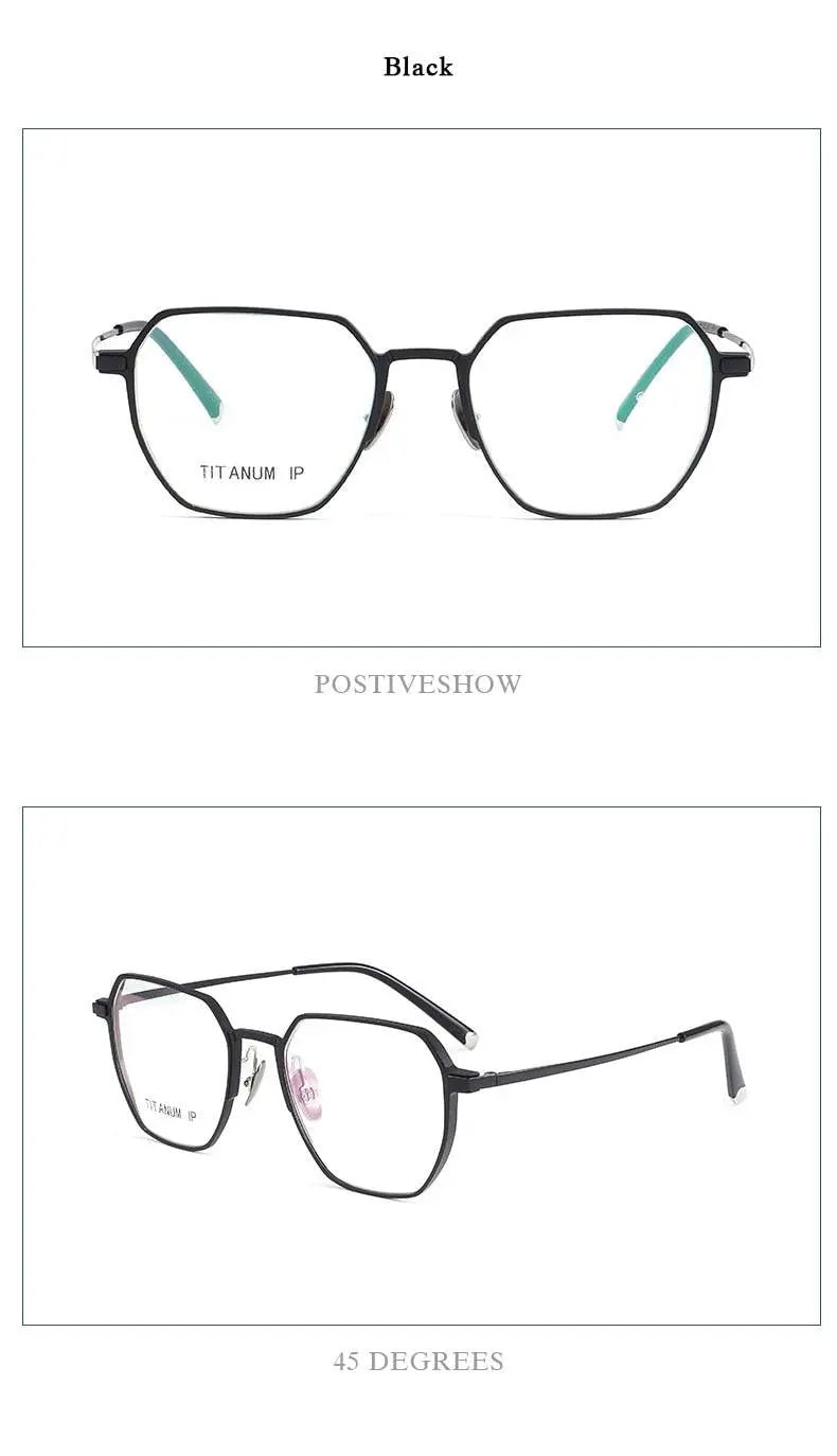 Unisex Full Rim Titanium Prescription Glasses 66004 — view 11 | Rx Spectacle