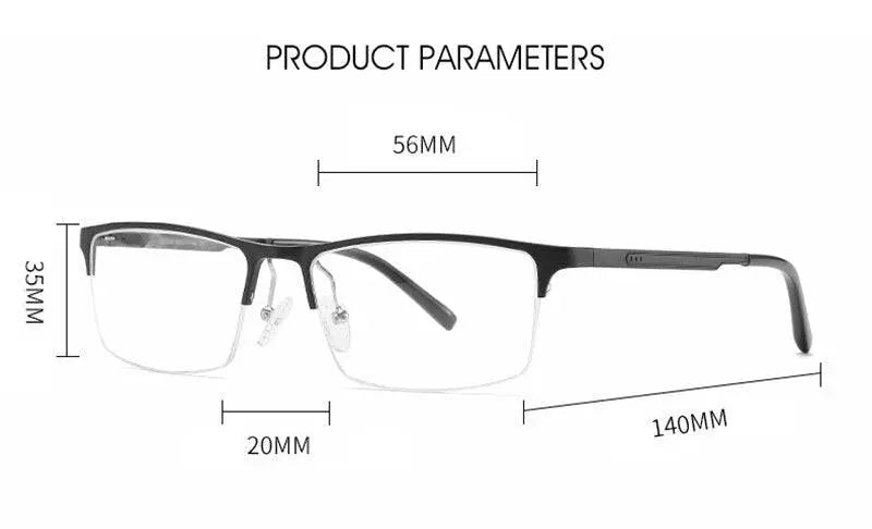 Unisex Square Semi-Rimless Alloy Prescription Glasses CX6342 — view 11 | Rx Spectacle