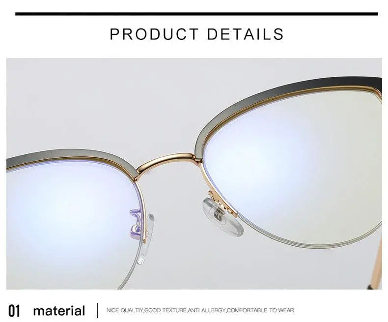 Women's Cat Eye Full Rim Alloy Prescription Glasses 95679 — view 20 | Rx Spectacle