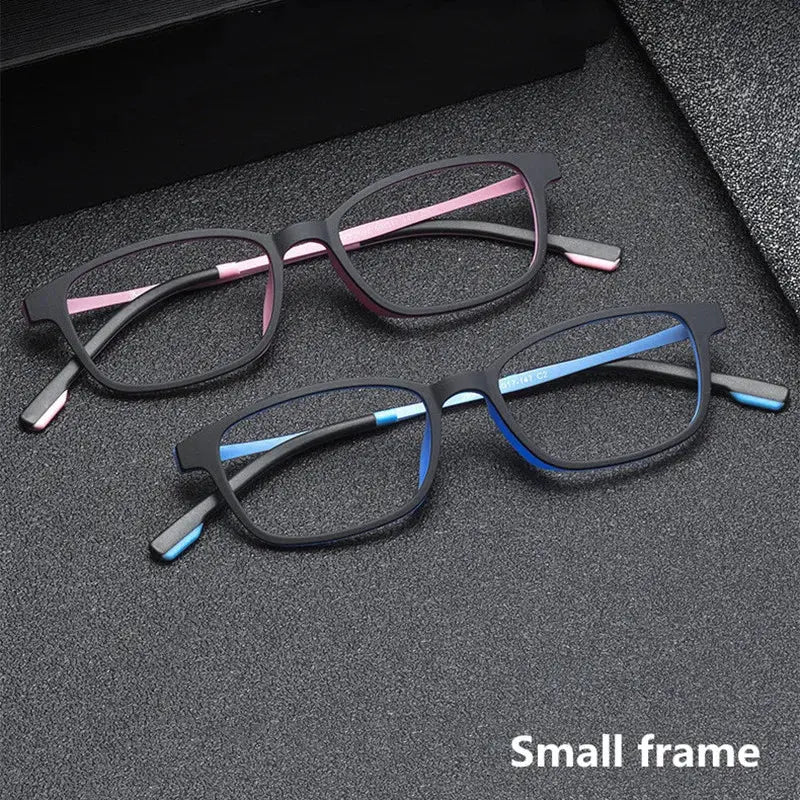 Women's Square Full Rim Titanium Prescription Glasses V1001 — view 3 | Rx Spectacle