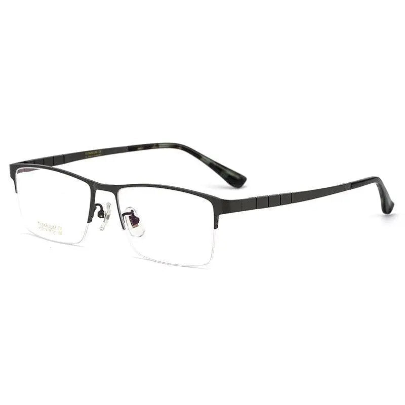 Unisex Round Semi-Rimless Titanium Prescription Glasses HT0178 — view 4 | Rx Spectacle