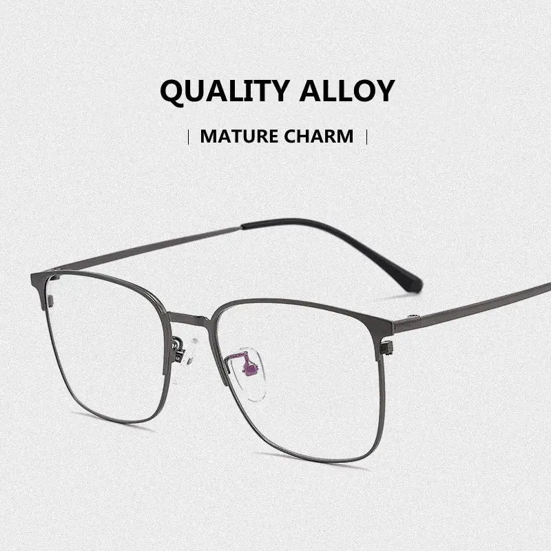 Unisex Rectangular Full Rim Alloy Prescription Glasses 39139 — view 2 | Rx Spectacle