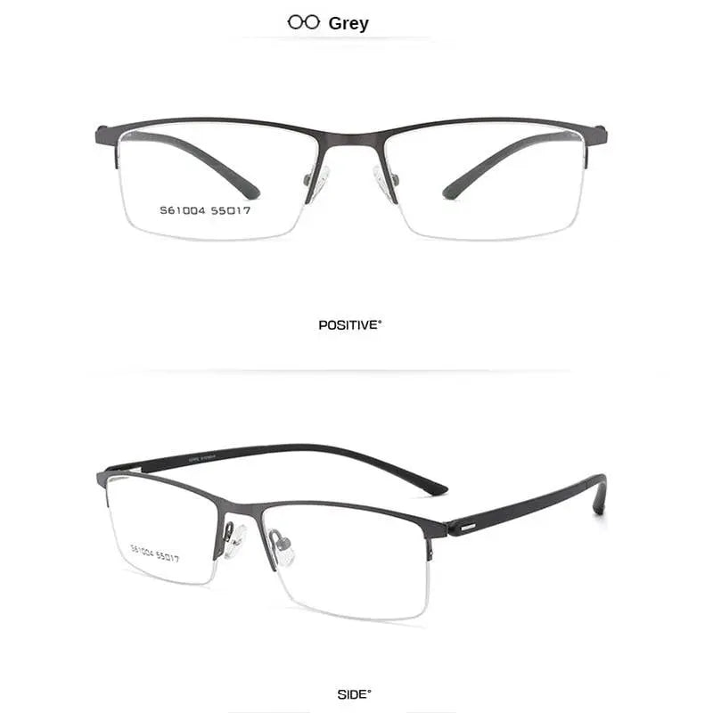 Men's Half Rim Alloy Prescription Glasses S61004 — view 7 | Rx Spectacle