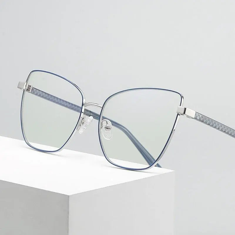 Women's Cat Eye Full Rim Alloy Prescription Glasses 3003 — view 11 | Rx Spectacle