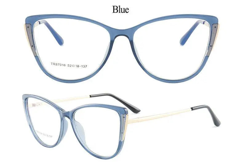 Women's Cat Eye Full Rim TR90 Prescription Glasses 7016 — view 20 | Rx Spectacle