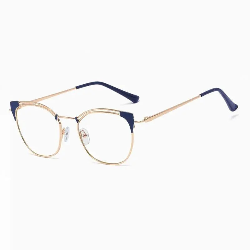 Unisex Cat Eye Full Rim Alloy Prescription Glasses L95537 — view 12 | Rx Spectacle