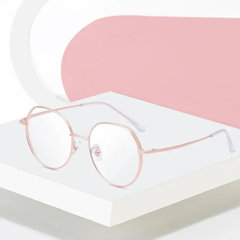 Women's Round Full Rim Titanium Flat Top Prescription Glasses 471122 — view 1 | Rx Spectacle