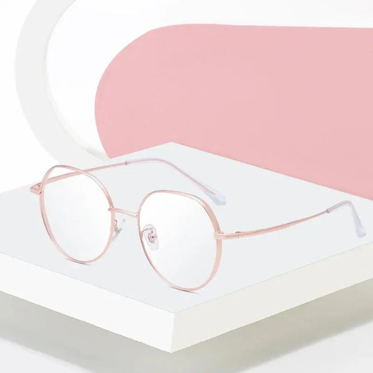 Women's Round Full Rim Titanium Flat Top Prescription Glasses 471122 — view 1 | Rx Spectacle