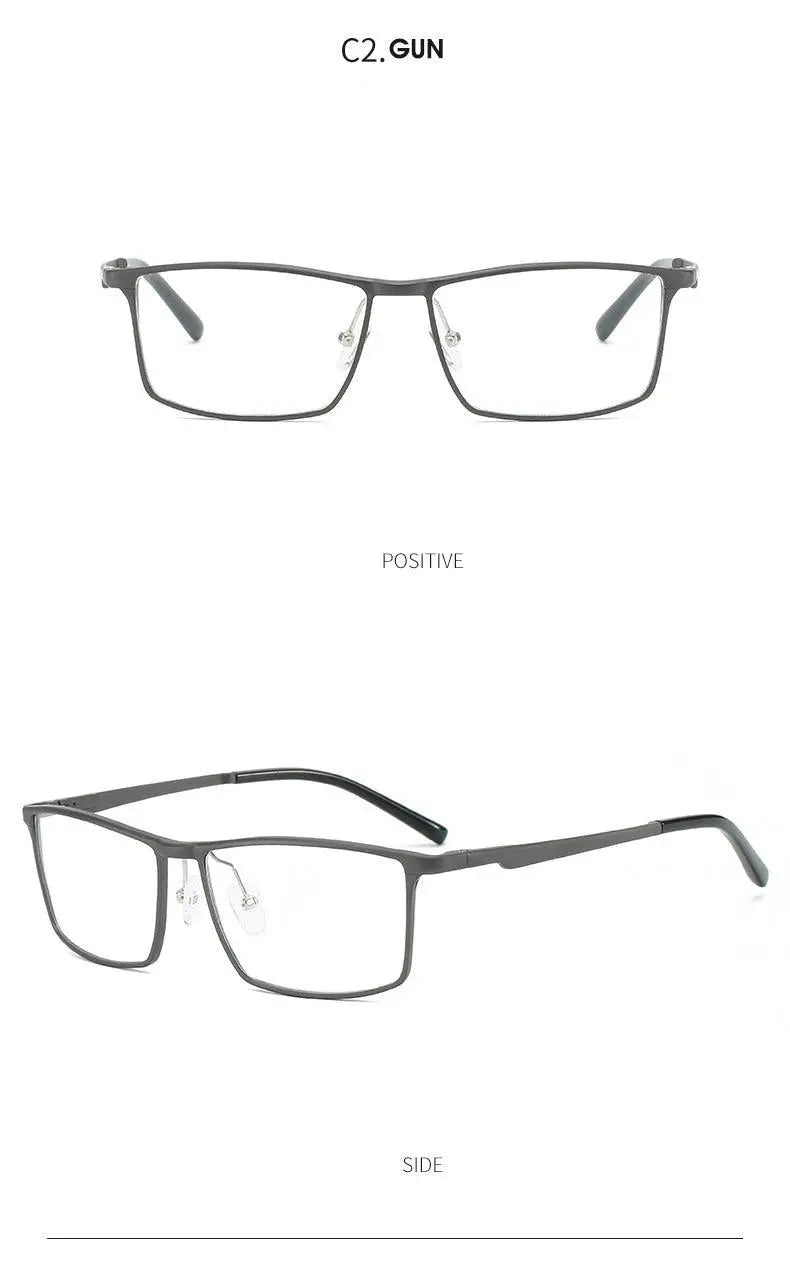 Men's Square Full Rim Titanium Prescription Glasses 6330 — view 12 | Rx Spectacle