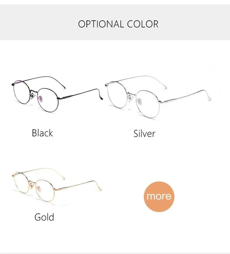 Unisex Round Full Rim Titanium Prescription Glasses 3216 — view 10 | Rx Spectacle