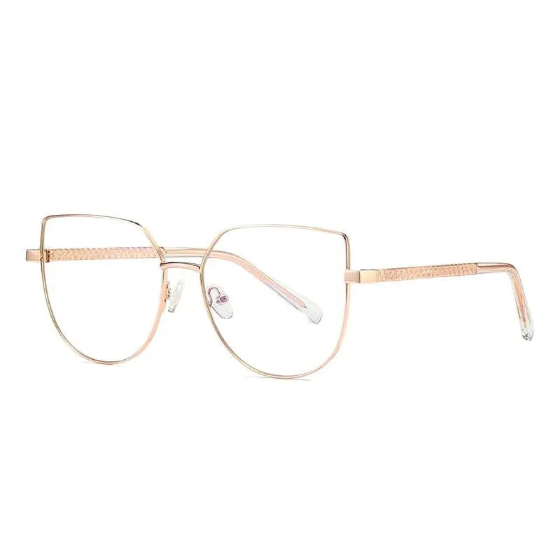 Women's Cat Eye Full Rim Alloy Prescription Glasses 3007 — view 12 | Rx Spectacle