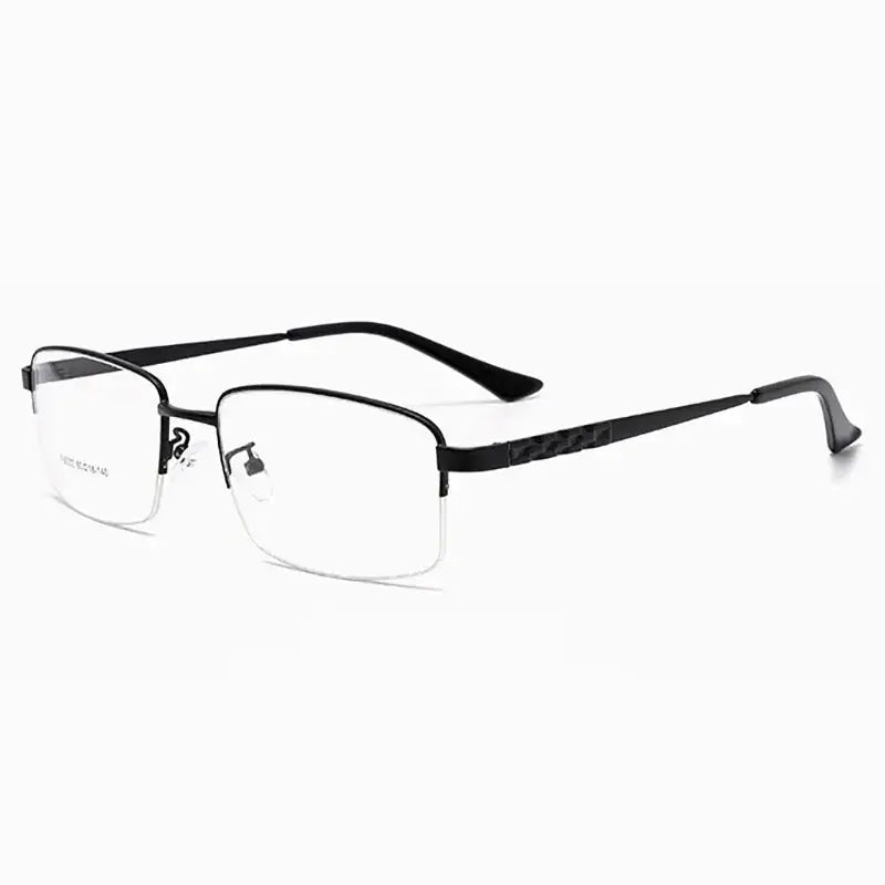 Men's Square Semi-Rimless Alloy Oversized Prescription Glasses 603244 — view 5 | Rx Spectacle