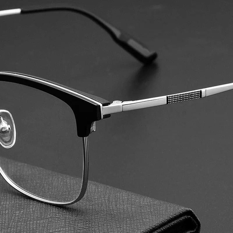 Men's Square Full Rim Titanium Prescription Glasses 2312YJ — view 7 | Rx Spectacle