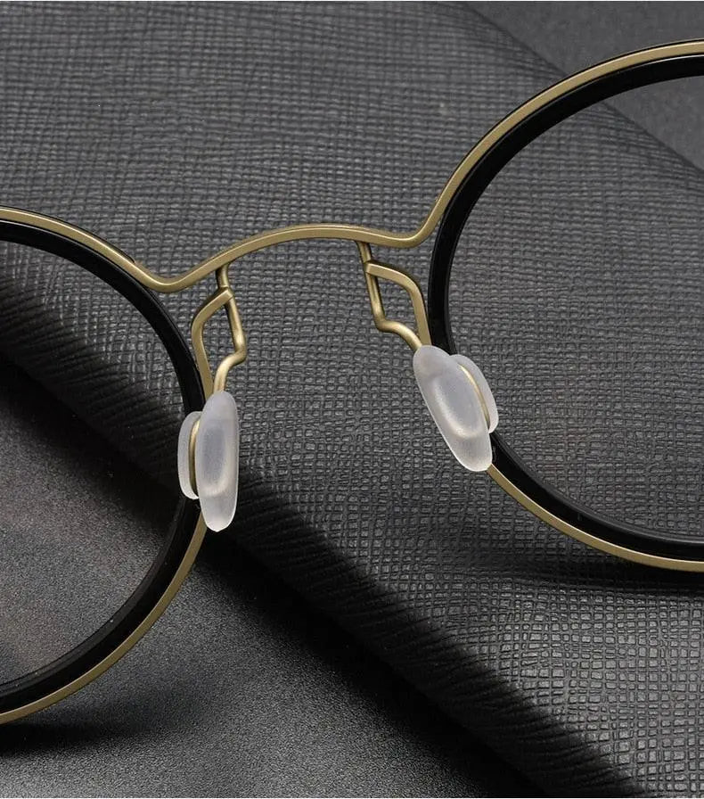 Unisex Round Full Rim Titanium Prescription Glasses H33088 — view 14 | Rx Spectacle