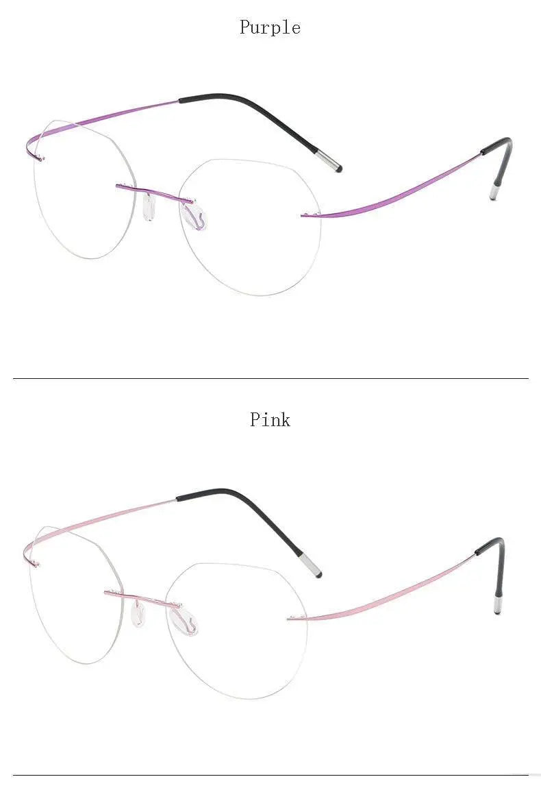 Unisex Polygon Rimless Titanium Prescription Glasses 6001-6002 — view 25 | Rx Spectacle
