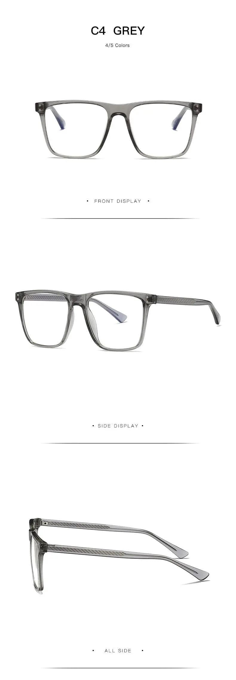 Women's Square Full Rim TR90 Prescription Glasses 2023 — view 17 | Rx Spectacle