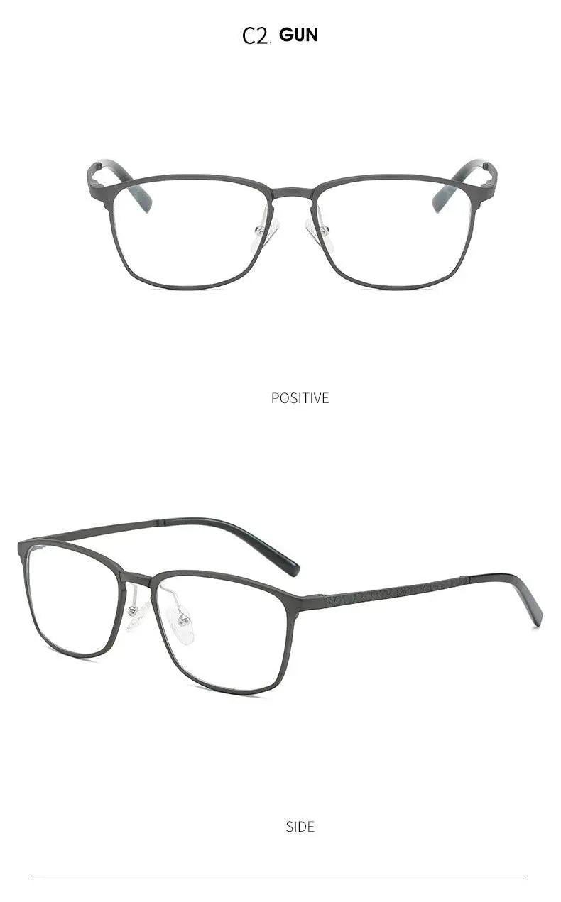 Men's Square Full Rim Alloy Prescription Glasses P6266 — view 12 | Rx Spectacle