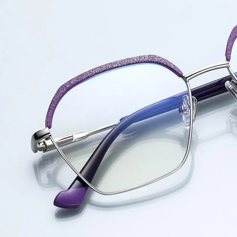 Women's Square Full Rim Alloy Prescription Glasses 3017 — view 4 | Rx Spectacle