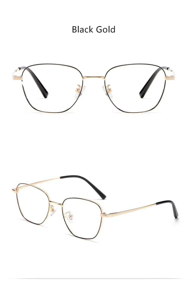 Unisex Polygon Full Rim Titanium Prescription Glasses 9026JY — view 15 | Rx Spectacle