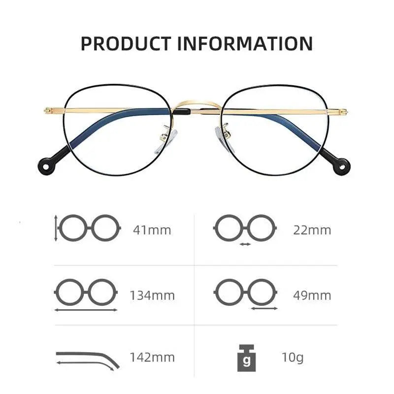 Unisex Round Full Rim Alloy Prescription Glasses 9957 — view 7 | Rx Spectacle