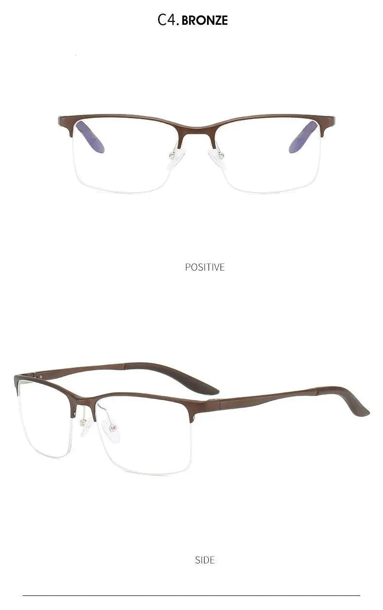 Men's Square Semi-Rimless Titanium Prescription Glasses P6325 — view 14 | Rx Spectacle