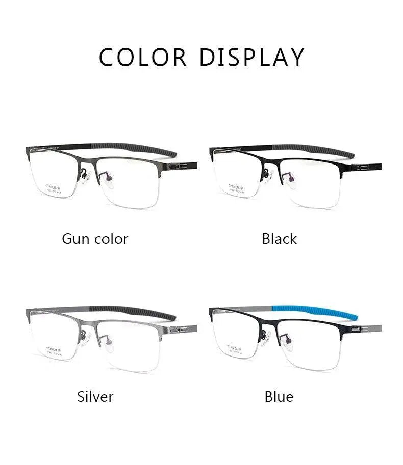 Men's Semi-Rimless Prescription Glasses F1983 — view 10 | Rx Spectacle