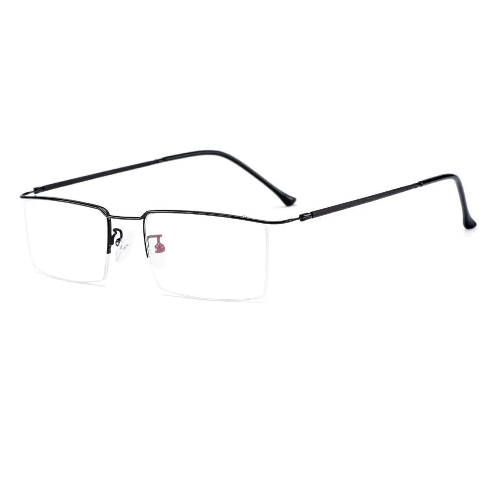 Men's Square Semi-Rimless Titanium Prescription Glasses Y2533 — view 9 | Rx Spectacle