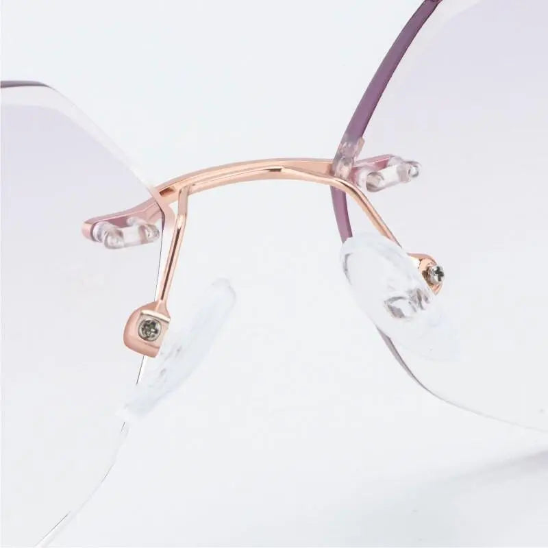 Unisex Square Rimless Titanium Prescription Glasses 88037 — view 3 | Rx Spectacle