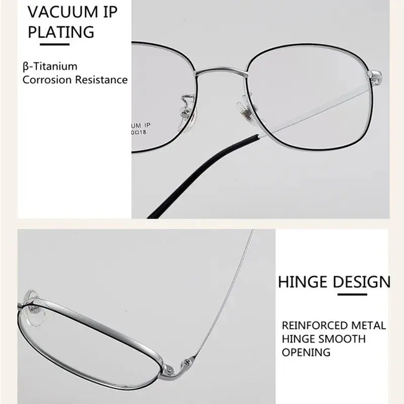 Unisex Irregular Full Rim Alloy Reading Glasses 80011 — view 3 | Rx Spectacle