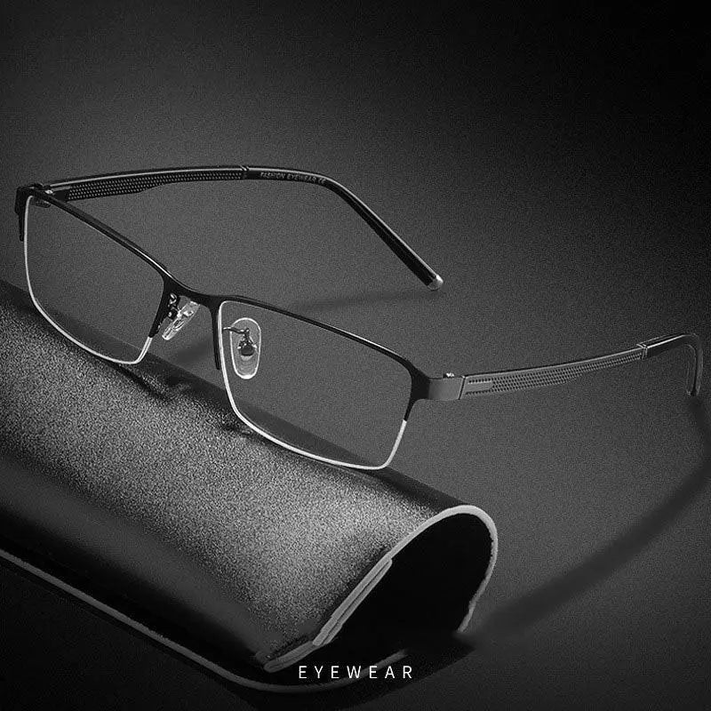 Men's Rectangular Semi-Rimless Alloy Prescription Glasses 3095 — view 1 | Rx Spectacle