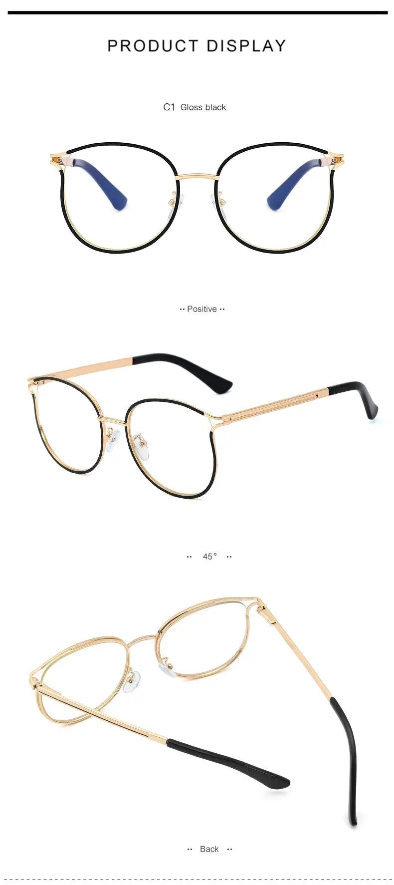 Women's Cat Eye Full Rim TR90 Prescription Glasses 95785 — view 13 | Rx Spectacle