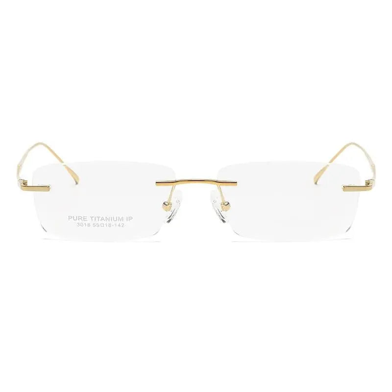 Unisex Rimless Titanium Prescription Glasses 3018 — view 6 | Rx Spectacle