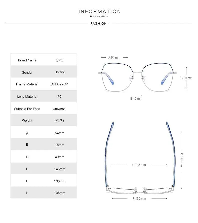 Women's Polygon Full Rim TR90 Prescription Glasses 3004 — view 13 | Rx Spectacle