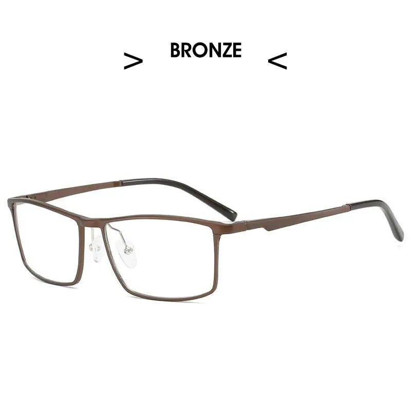 Men's Square Full Rim Titanium Prescription Glasses 6330 — view 2 | Rx Spectacle