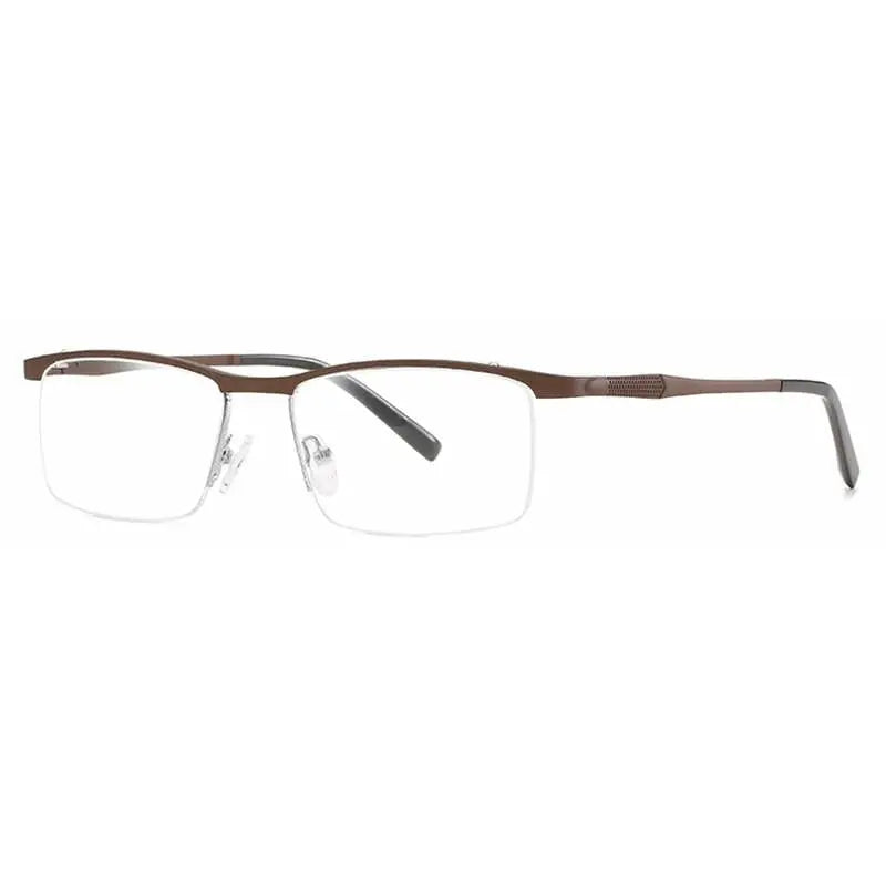 Unisex Square Semi-Rimless Alloy Prescription Glasses 6303 — view 2 | Rx Spectacle