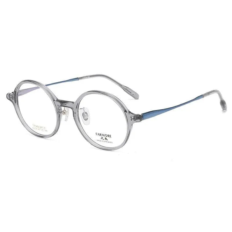 Unisex Round Full Rim Titanium Prescription Glasses S3108 — view 9 | Rx Spectacle