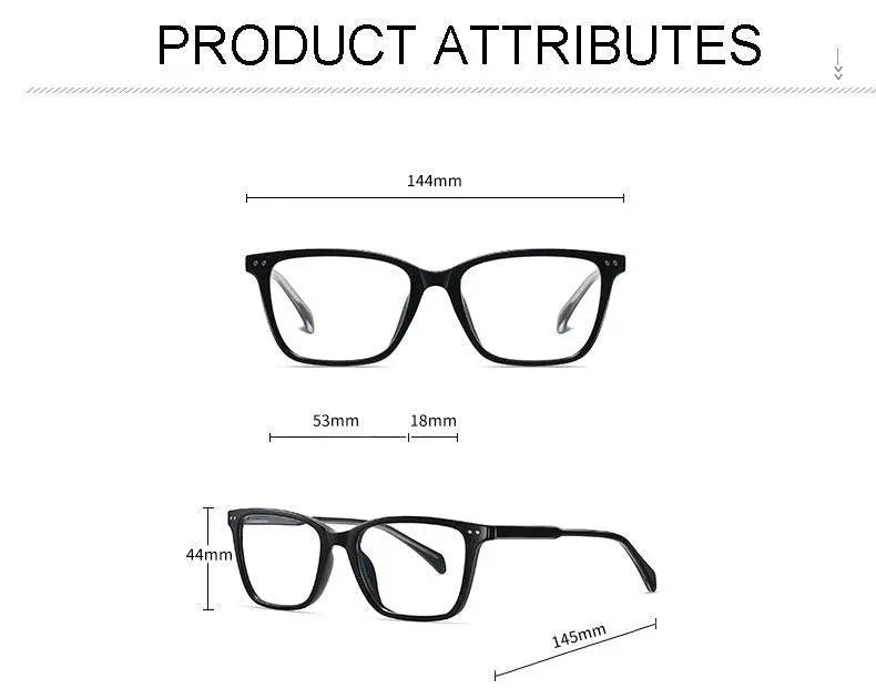 Unisex Square Full Rim TR90 Prescription Glasses 351447 — view 2 | Rx Spectacle