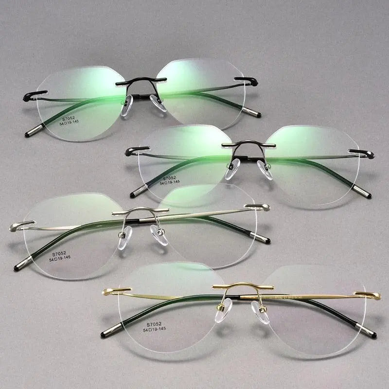 Men's Rimless Titanium Prescription Glasses S7052 — view 5 | Rx Spectacle